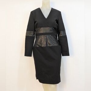 NWT Marne Roe Black With Leather Details Dress